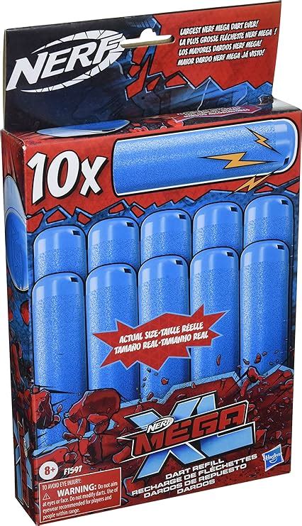 Nerf Mega XL Dart Refill, Includes 10 Mega XL Whistler Darts, .